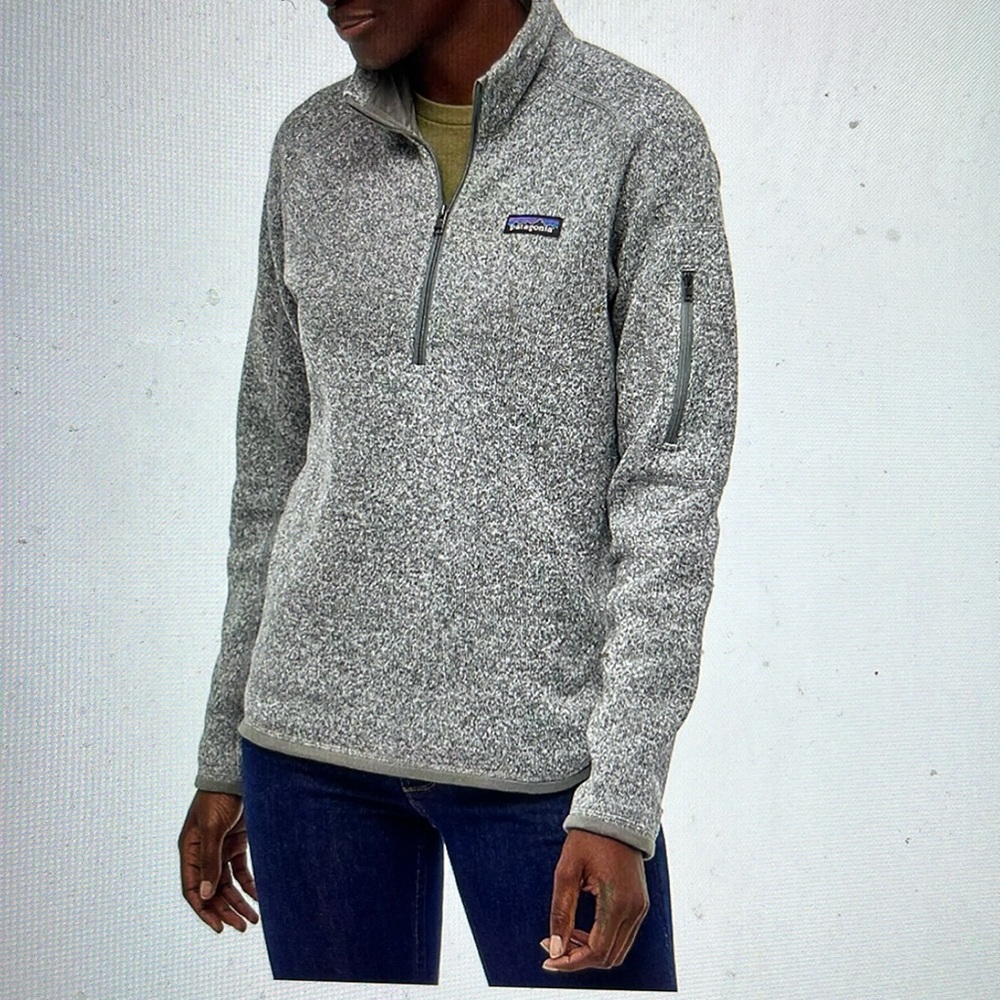 Patagonia Better Sweater 1/4 Zip Fleece Pullover M Birch White